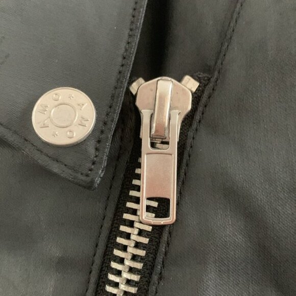 AMO Black Cotton Asymmetrical Zip Edgy Moto Jacket - M - Picture 8 of 9